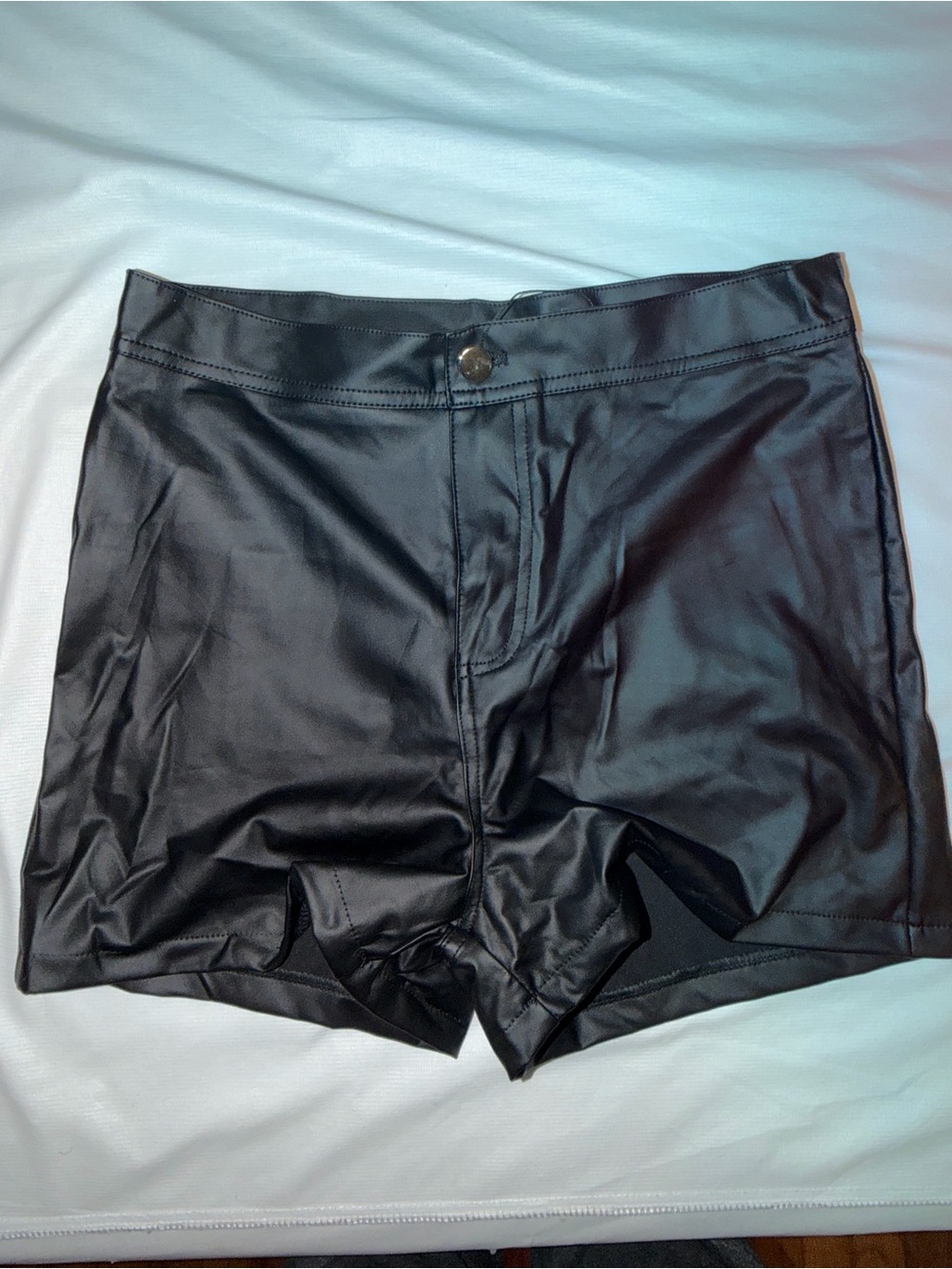 Women’s Black Faux Leather Shorts